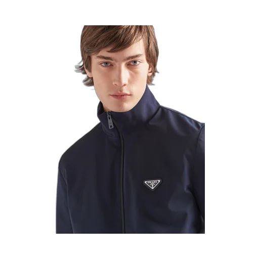 Stretch technical fabric zipper sweatshirt
