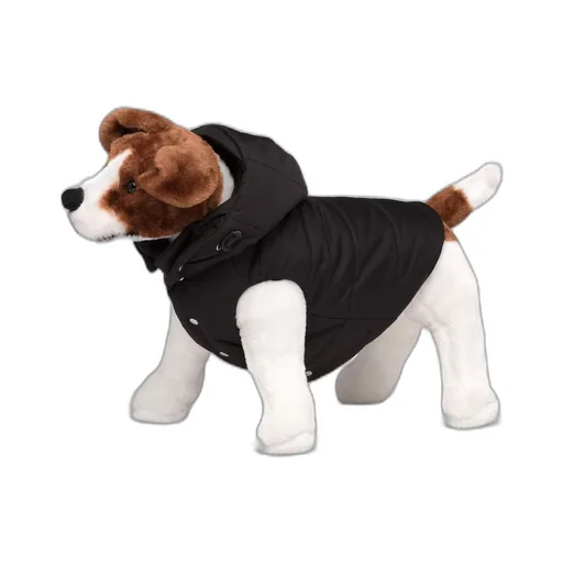 Re-Nylon puffer dog coat with hood