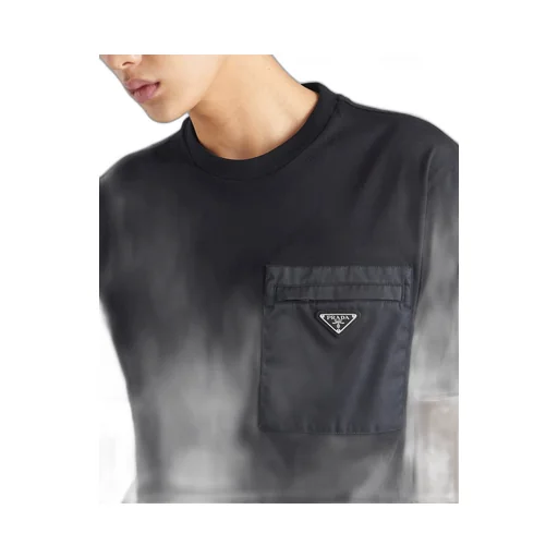 Re-Nylon and jersey T-shirt