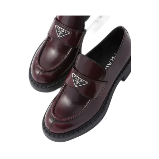 Chocolate brushed leather loafers