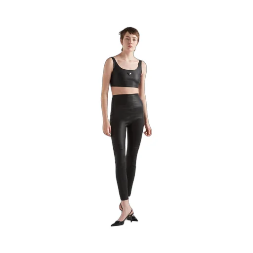 Stretch nappa leather top