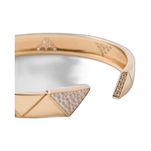 Eternal Gold bangle bracelet in yellow gold with pavé diamonds