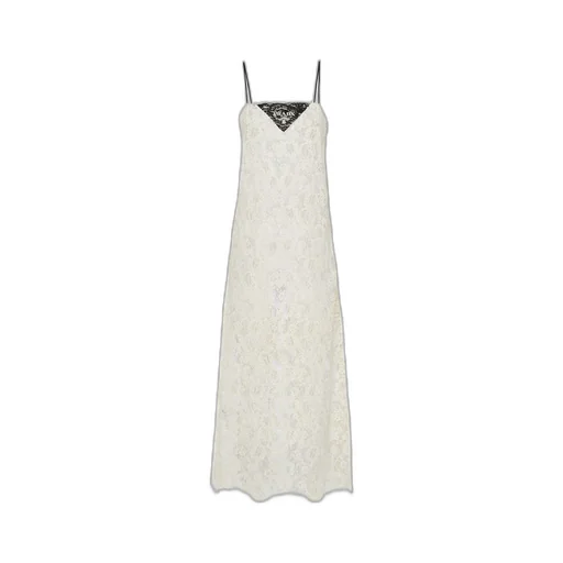 Embroidered lace midi-dress