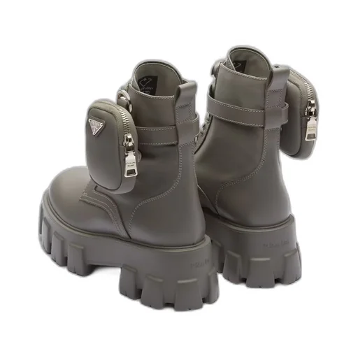 Monolith leather and Re-Nylon boots with pouch