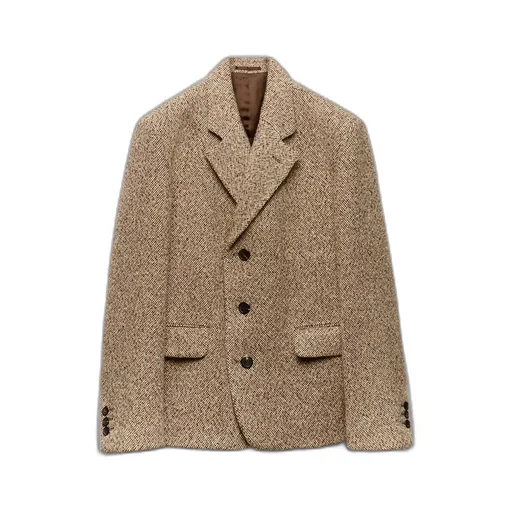 Single-breasted wool blend jacket