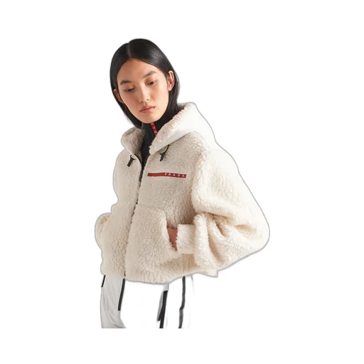 Cropped double fleece jacket