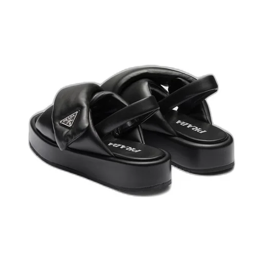 Prada Soft padded nappa leather wedge sandals