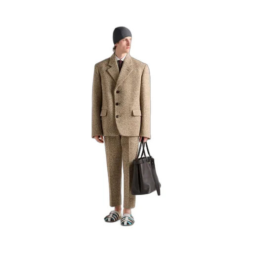 Single-breasted wool blend jacket