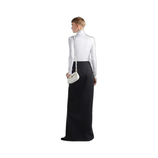 Long wool satin skirt