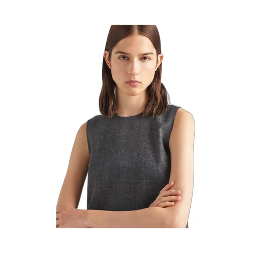 Embroidered wool mini-dress