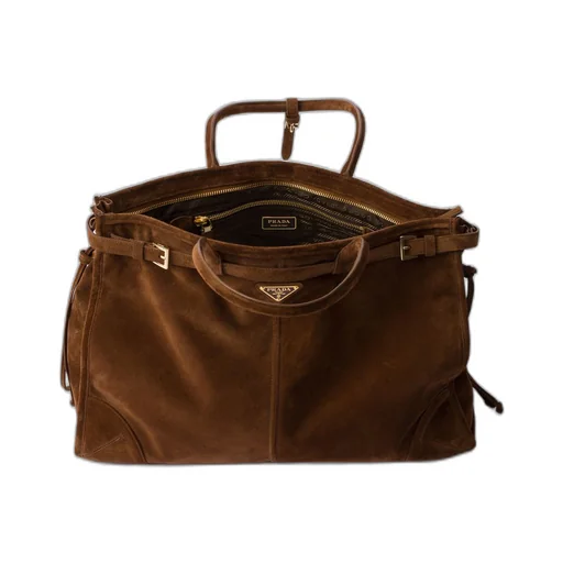 Large suede handbag