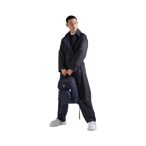 Re-Nylon and Saffiano leather backpack