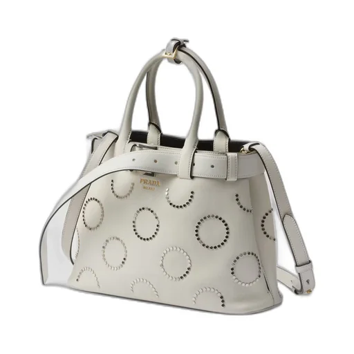 Prada Buckle medium leather bag with appliqués