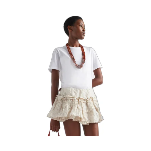 Antiqued silk miniskirt