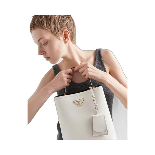 Medium Saffiano Leather Prada Panier Bag