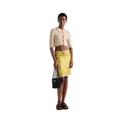 Floral jacquard skirt