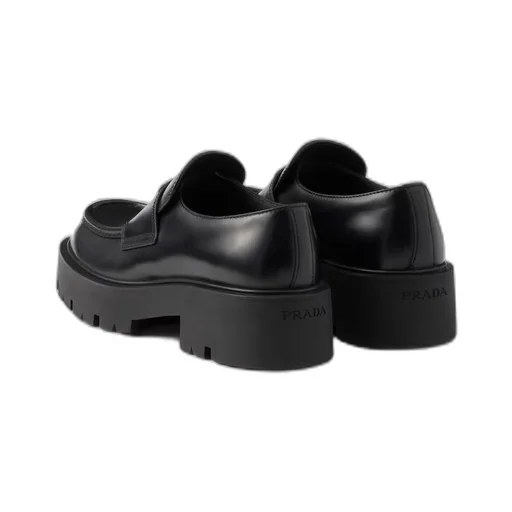 Brushed leather loafers