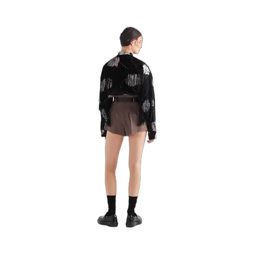 Pinstripe wool shorts