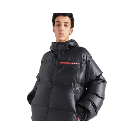 Light Re-Nylon hooded puffer jacket