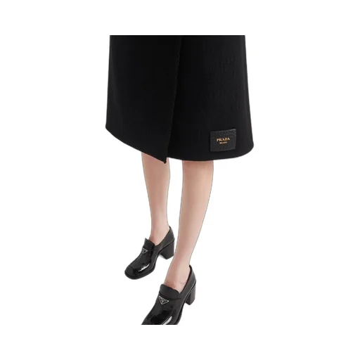 Twill midi-skirt