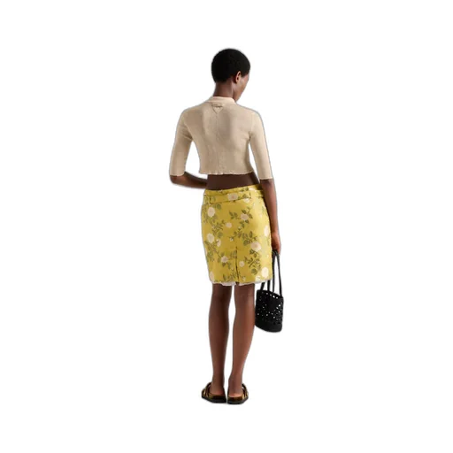 Floral jacquard skirt