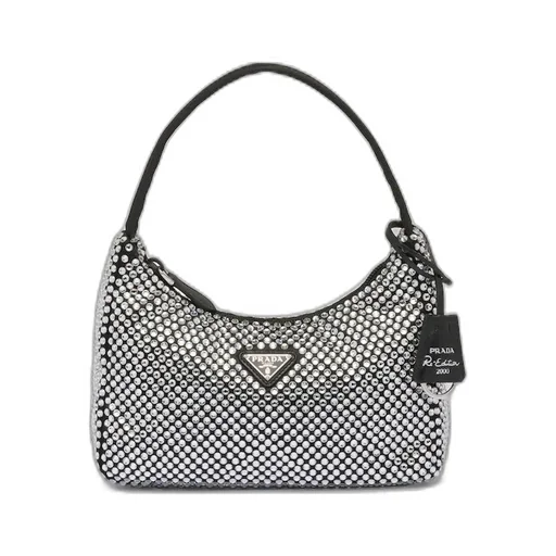 Satin mini-bag with crystals
