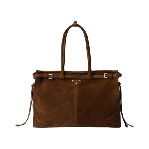 Large suede handbag