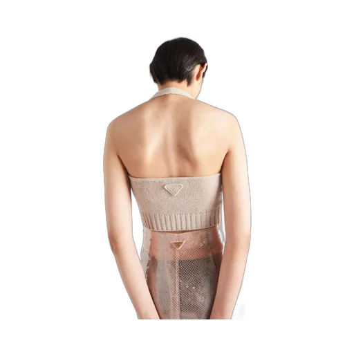 Sleeveless wool and cashmere top