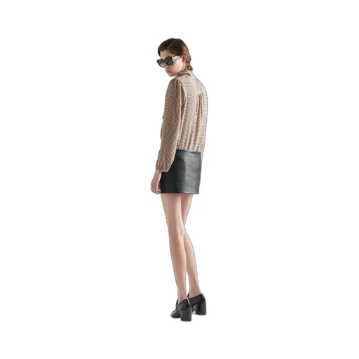 Nappa leather miniskirt