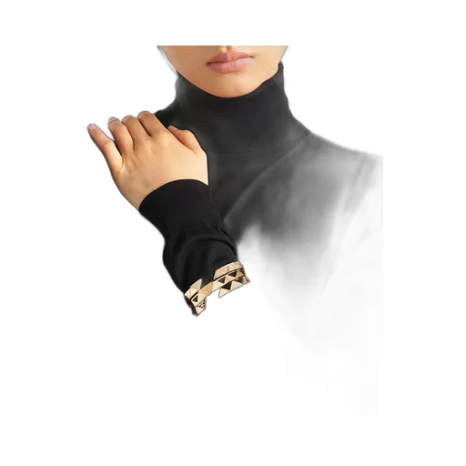 Eternal Gold bangle bracelet in yellow gold with ceramic elements