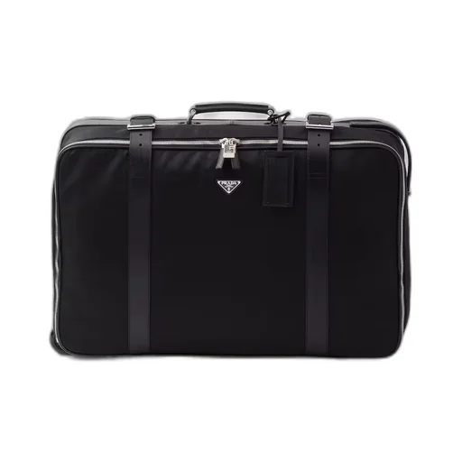 Re-Nylon and Saffiano leather suitcase