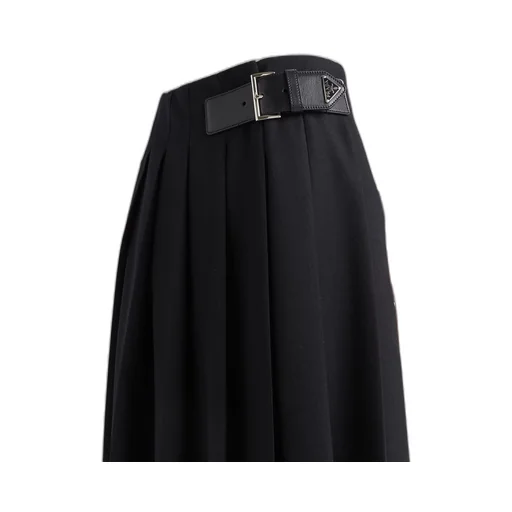 Gabardine midi skirt