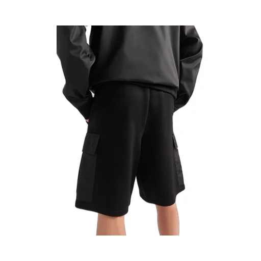 Cotton fleece Bermudas with Re-Nylon details