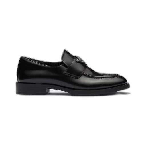 Brushed leather loafers