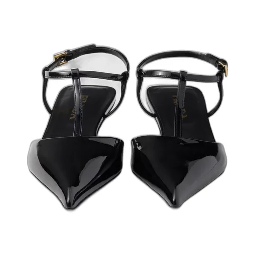 Patent leather slingback pumps