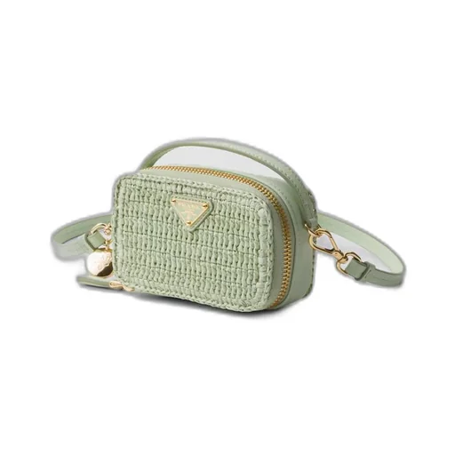 Crochet and leather mini-pouch