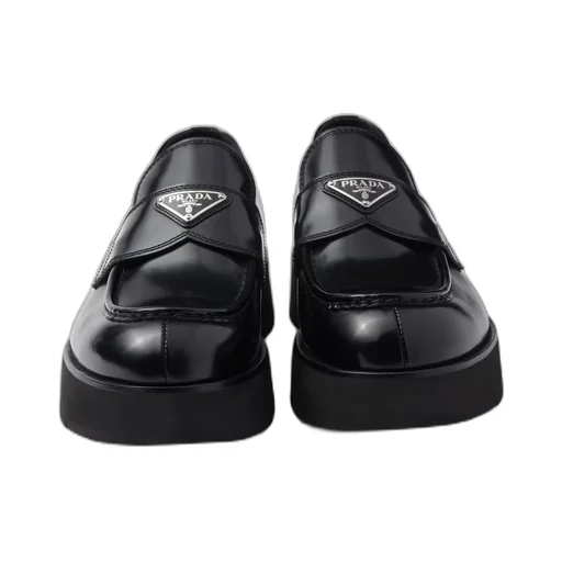 Brushed leather loafers
