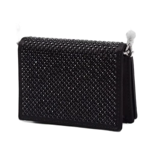 Cardholder with shoulder strap and crystals