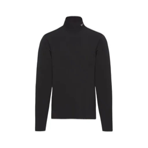 Technical jersey mock turtleneck