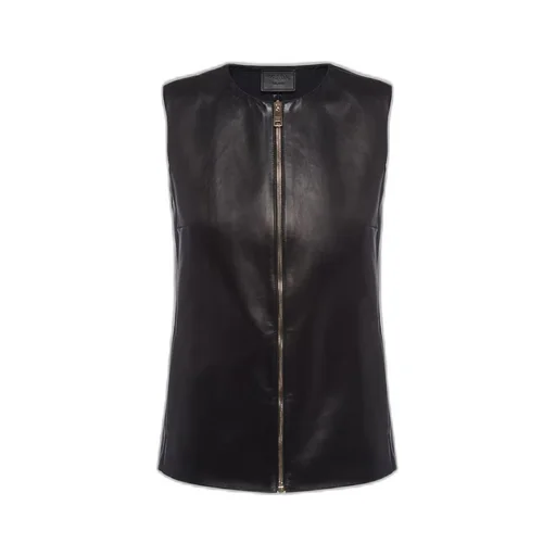 Stretch nappa leather vest