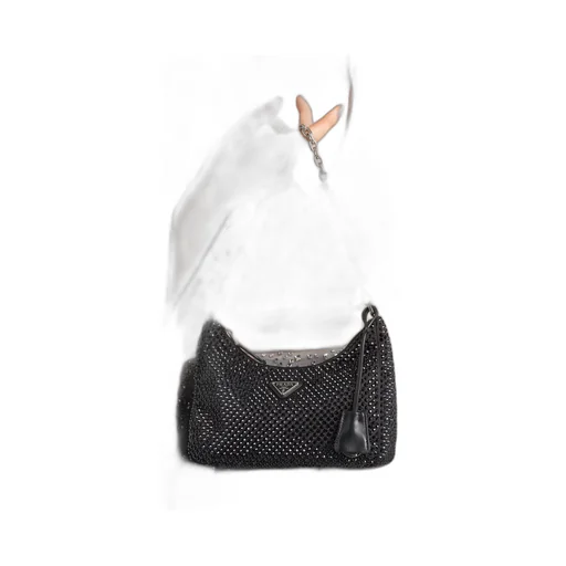 Prada Re-Edition 2005 satin bag with crystals