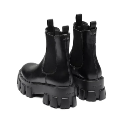 Monolith brushed leather booties
