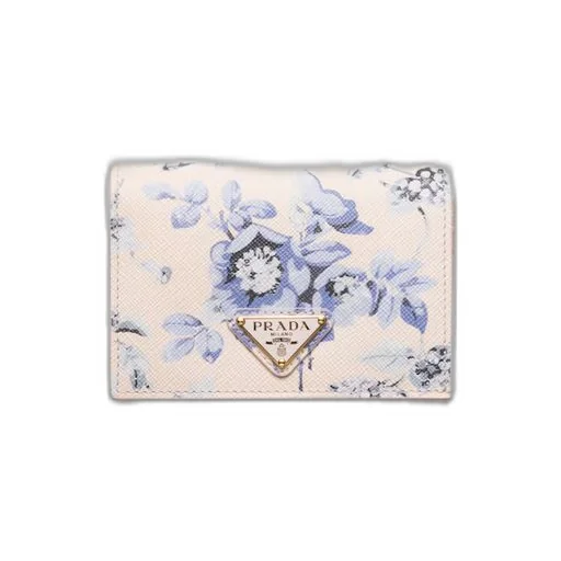 Small printed Saffiano leather wallet