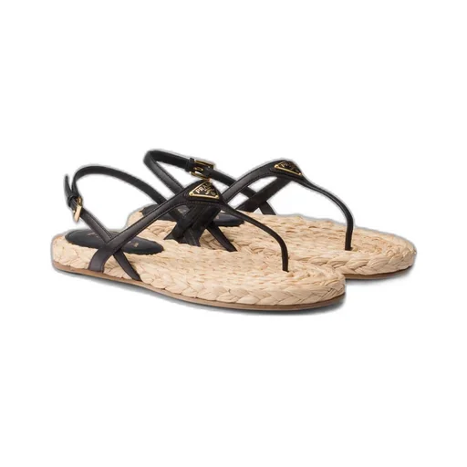 Nappa leather thong sandals