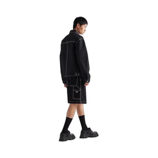 Technical fabric blouson jacket