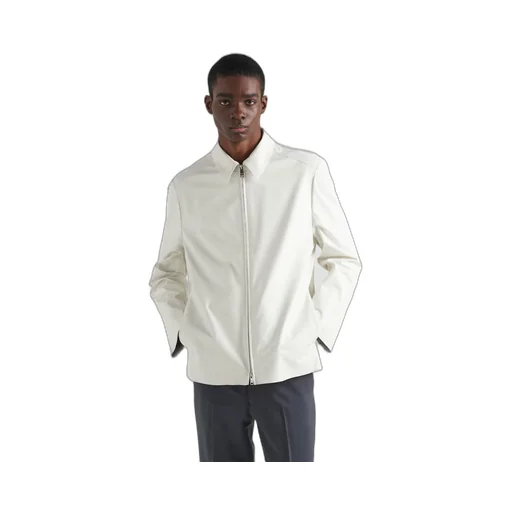 Leather blouson jacket