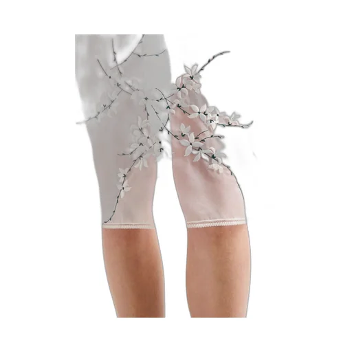 Embroidered organza midi-skirt