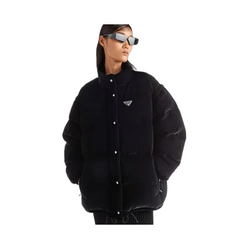 Convertible velvet down jacket