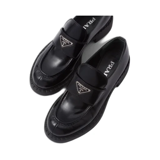 Chocolate brushed leather loafers