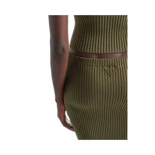 Ribbed knit cotton skirt